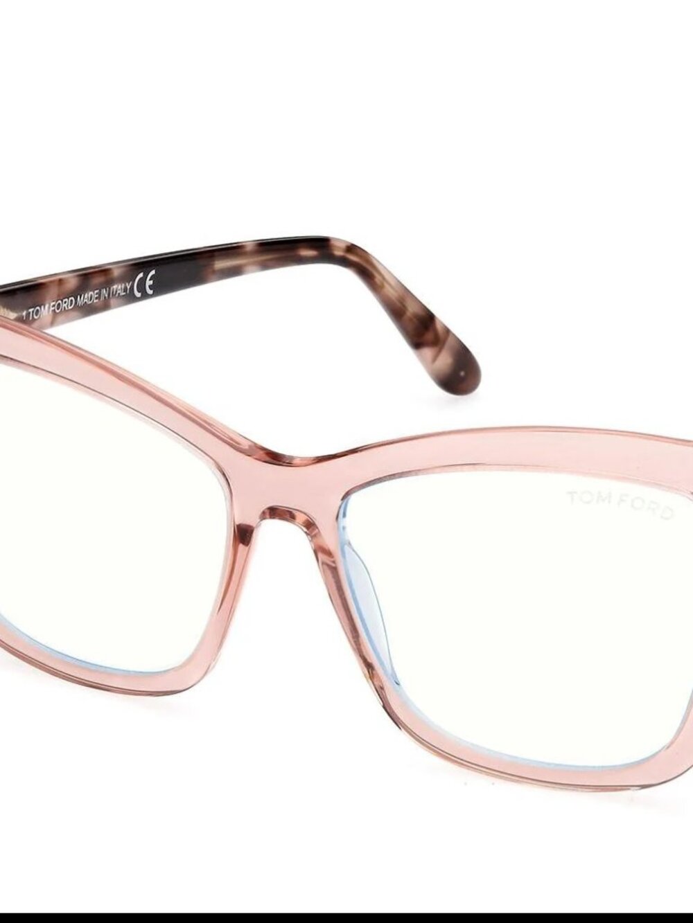 NEW TOM FORD TF5826-B 072 PINK TRANSPARENT BLUE BLOCK LENS AUTHENTIC EYEGLASSES - Picture 2 of 7